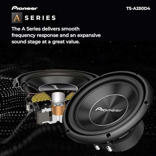 Image of Pioneer A-Series TS-A250D4 10 inch Subwoofer 1300W Max | Flexible Wiring, Powerful Bass Output