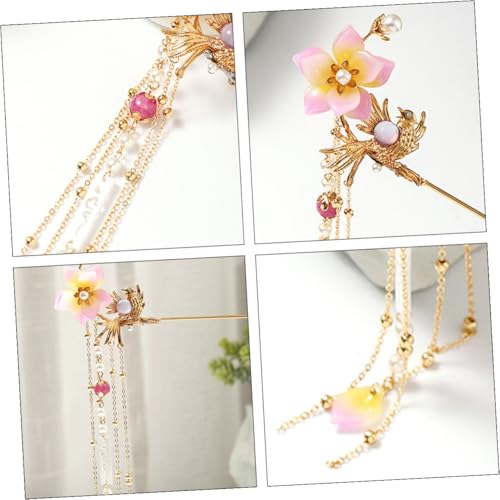 Hanfu et mariage : épingle à cheveux dorée style chinois pour fête - 6