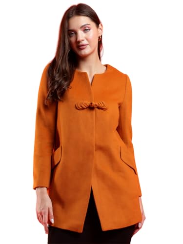 Image of KOTTY Womens Cotton Blend Standard Length Elegant Style Coat - Classic Style with Modern Detailing