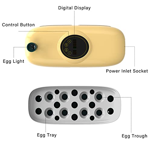 Cliseve Digital Mini Egg Incubator 8-16 Eggs Poultry Hatcherfor Hatching Eggs With Led Lighting And Intelligent Temperature Control For Chickens Ducks Goose Birds #TOP2
