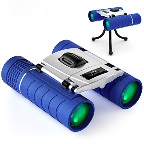kizsbro Binoculars for Kids, 10x22 High-Resolution Boys Girls Mini Binoculars for Bird Watching, Compact and Shockproof Real Binoculars Toy Gift for 3 4 5 6 7 8-12 Year Old Children
