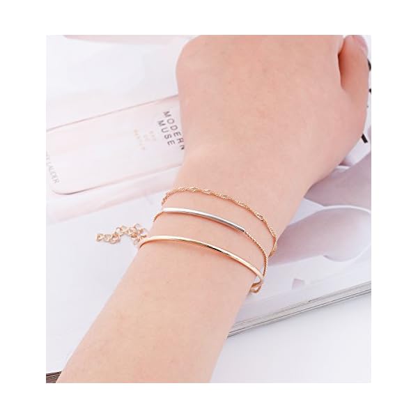 XOCARTIGE Charm Bracelets Set Bohemian Multiple Layered Beaded Bracelet for girls Delicate Chain Bracelet Bangle Cuff (Multicolor)