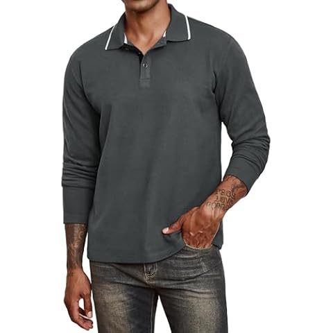 Thkzn Men's Fleece Lined Polo Shirt Cover