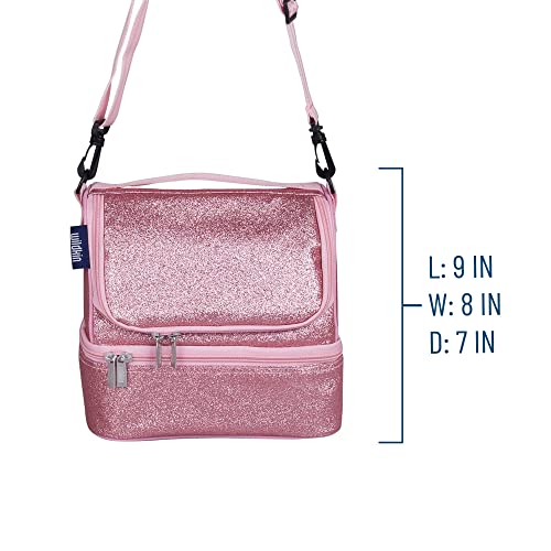 Wildkin Two Compartment Insulated Lunch Bag For Boys & Girls, Perfect For Early Elementary Lunch Box Bag, Ideal Size For Packing Hot Or Cold Snacks For School & Travel Lunch Bags (Pink Glitter) #TOP4