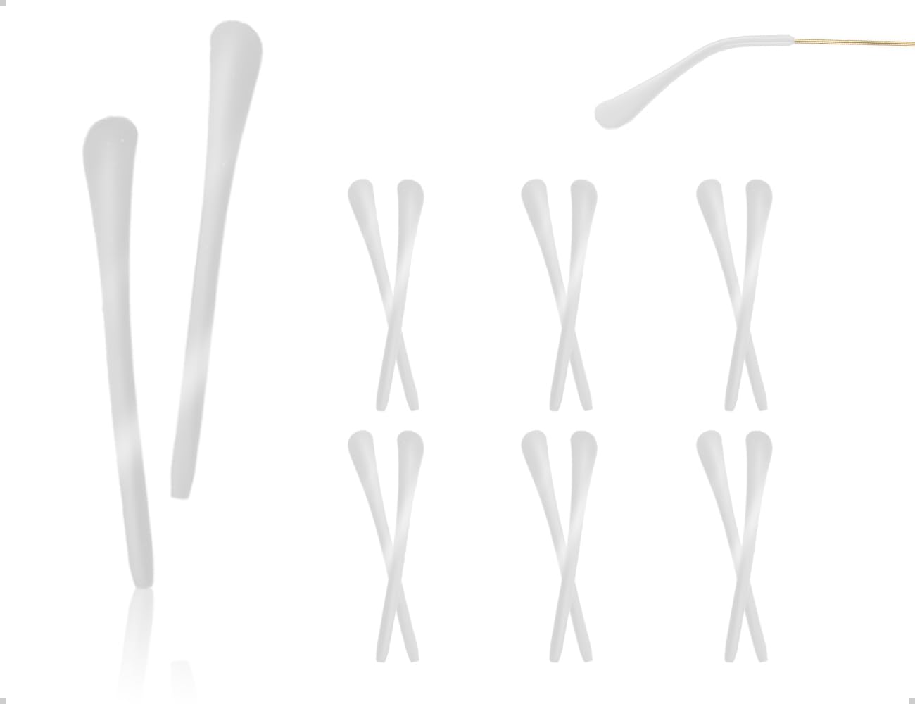 8 Paia Di Aste Per Occhiali Di Ricambio PATIKIL - Terminali In Silicone Trasparente Antiscivolo - Foro 1x2 Mm