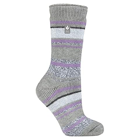 Heat Holders - Ladies Thermal Socks for Winter | Outdoor & Indoor Socks | Cuddly & Fluffy | Gifts for Women (4-7, Grey (Palma)) Cover