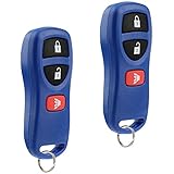 Key Fob Keyless Entry Remote fits Nissan Frontier Armada Murano Pathfinder Quest Sentra Titan Versa Xterra/Infiniti QX4 FX35 FX45 (KBRASTU15 Blue), Set of 2