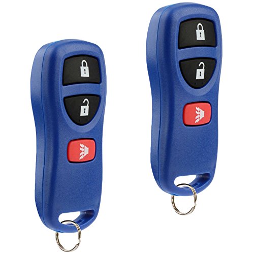 Key Fob Keyless Entry Remote fits Nissan Frontier Armada Murano Pathfinder Quest Sentra Titan Versa Xterra/Infiniti QX4 FX35 FX45 (KBRASTU15 Blue), Set of 2