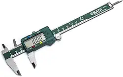 SATA Paquímetro eletrônico de 150 mm, ferramenta profissional de medição de precisão com grande display digital e corpo de aço inoxidável - ST91511SC