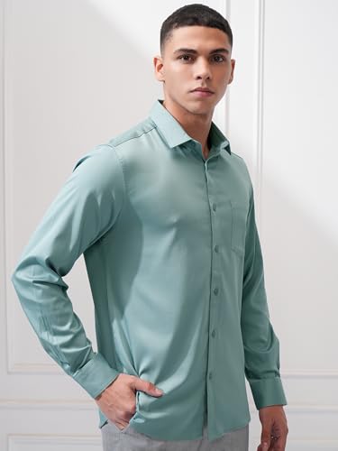 Image of Highlander Men's Slim Fit Formal Shirt | Solid Formal Shirt for Men | Comfortable Fabric | Stylish Design for Everyday Use & Office Wear
