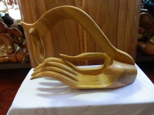 Hand Teak Wood Wine Bottle Holder Handmade Wood Carving 1pcs.