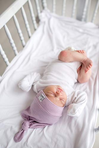 Image of Copper Pearl Baby Beanie Hat Top Knot Stretchy Soft Lily