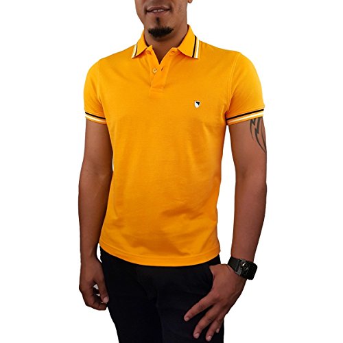 Polo Basic 100% cotone da uomo giallo senape XXL