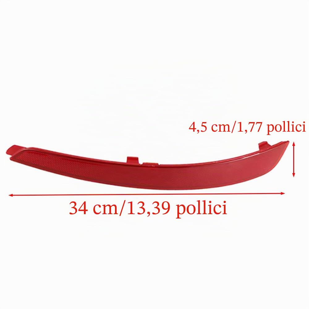 Riflettore per Paraurti Posteriore, 1 Coppia di Riflettori per Paraurti Posteriore Compatibile con Skoda Octavia 5E A7 Sedan 2013-2017, Rosso 5E5945105