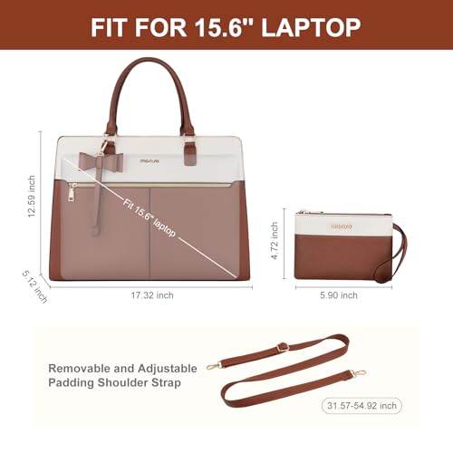 MOSISO Sac Tote Ordinateur 15,6 Pouces Femme avec Clutch & Nœud Papillon – vue 5