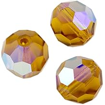 Preciosa Crystal Round Bead 4mm Topaz AB Package of 20