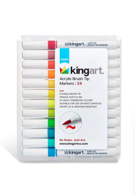 KINGART Acrylic Markers - 24 Colors for Art & Crafts -1