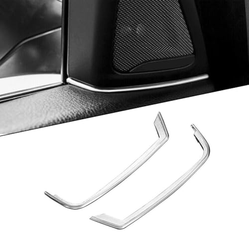 FUANA Para BMW Serie 5 F10 (2014 2016) A Pillar Tweeter Speaker Gap Strip Trim   Cubierta de plástico ABS plateado, paquete de 2