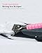 SEAAES 33 Inch Snow Brush and Ice Scraper for Car Windshield, Extendable Snow Scraper and Brush with Foam Grip for Truck SUV Vehicle Window - Pink