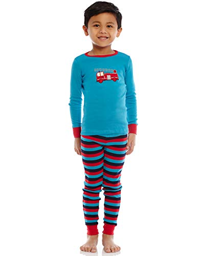 Leveret Boys' 2-Piece Garbage Truck and Train Pajama Set - 100% Cotton - Kids & Toddlers