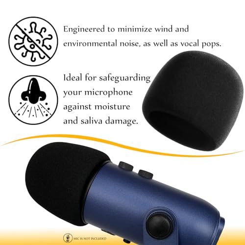 AKSONMN Foam Microphone Windscreen for Blue Yeti - Condenser Microphone Cover