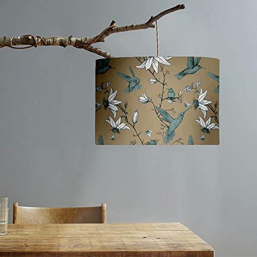 Birds Lampshade, Flower Small Lamp Shade, Desk Lamp Cover Linen Fabric Lampshade (11.81 R X 8.26 H Inches) #TOP2