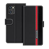 UOGNADGD Lederhülle Kompatibel mit Umidigi C2 2022 Klappbares Portemonnaie-Hülle mit Magnetverschluss Ständer & Kartenfächern stoßfestem Schutz (Schwarz)