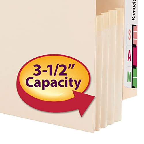Smead End Tab File Pocket, Reinforced Straight-Cut Tab, 3-1/2" Expansion, Manila Gusset, Legal Size, Manila, 25 per Box (76124) by SMEAD - Image 3