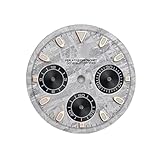 Generico Quadrante in meteorite con logo S da 29,5 mm, movimento VK63, accessori for la modifica dell'orologio luminoso verde(W-D-439)