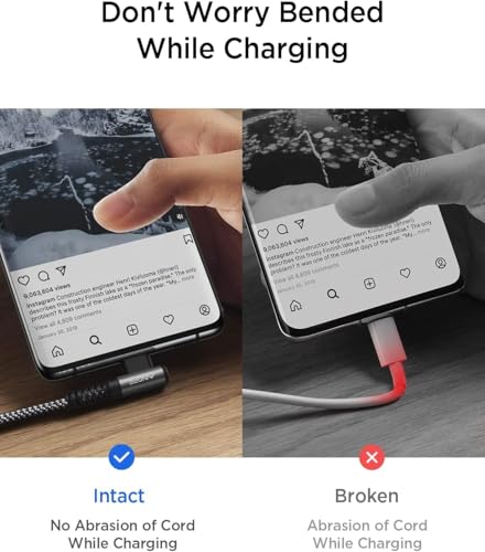 Image of AINOPE 240W Long USB C Cable Multi 4 in 1 Charging Cable Fast Charging C Type Charger Fast Charge USB to USB C,Right Angle Fit iPhone 17 16 15 Pro Max iPad Samsung 10FT Black