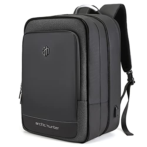 Arctic Hunter Travel Backpack 180° Opening Clothing Pocket 17-inch Laptop Compartment 41L Expandable Design 3 in 1 Convertable Bag Water-resistant Multiple Pockets USB Charging Port