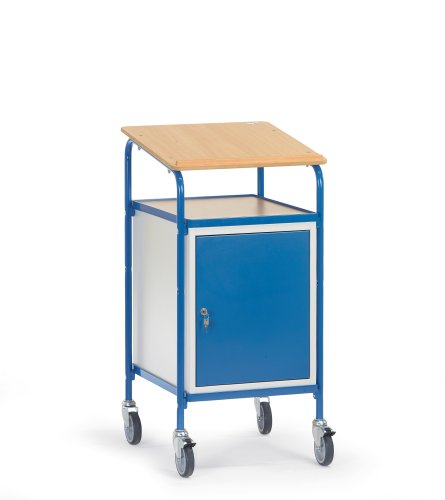 Fetra Transportgeräte bbma835 Gestell Arbeit mit Ablagefläche und Rollen, 125 mm Durchmesser, 615 mm Länge x 610 mm Breite x 1195 mm Höhe