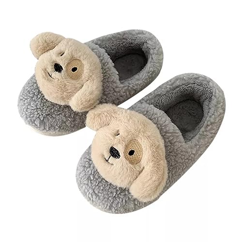 YEKIM Winter home slippers Women's indoor anti-skid slippers Indoor comfortable warm plush slippers, 40 41, 40-41