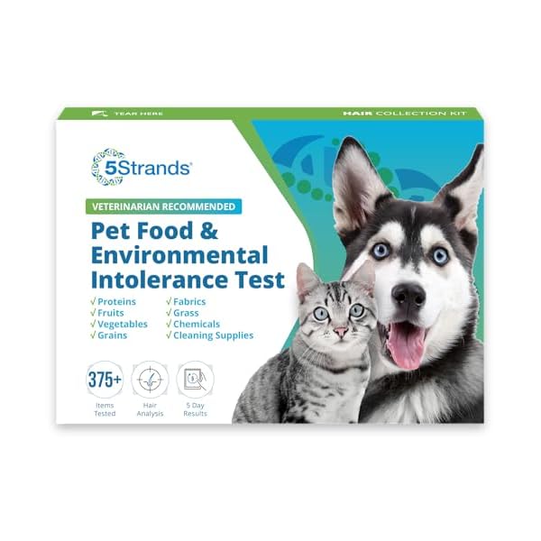   5Strands-Pet-Food-and-Environmental-Intolerance-Test-at-Home-Sensitivity-Test-for-Dogs-Cats-Hair-Sample-Collection-Kit-412-Items-Tested-Results-in-5-Days-Works-for-All-Ages-and-Breeds