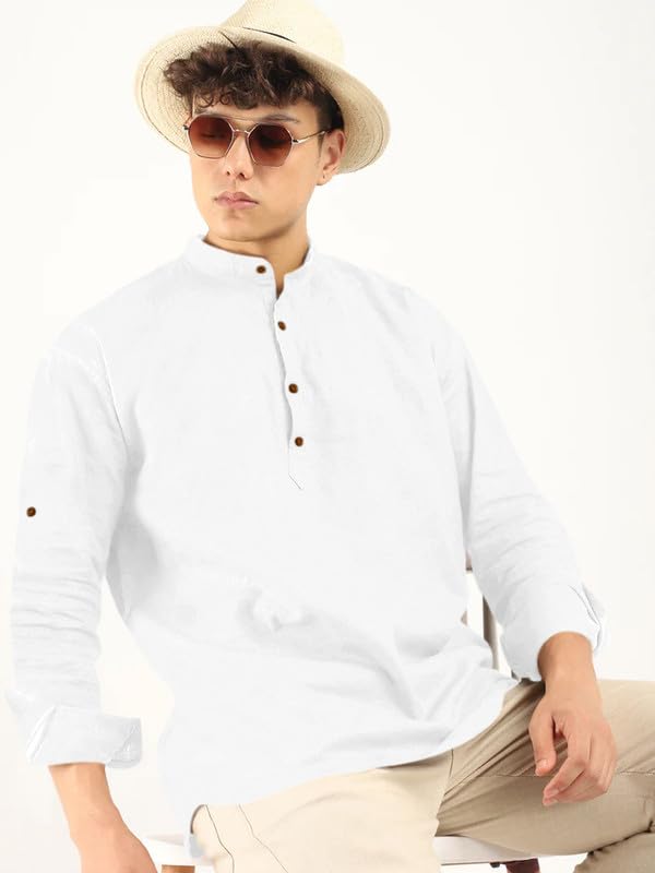 Image of ROYALSCOUT Men's Cotton Blend Full Sleeve Kurta Shirts Pack of 1 Designed for Festive Moments, Cultural Functions, or Casual Gatherings