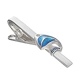 RunootPR Tie Clips for Men,Blue Fish Tie Clips for Men Clip on Tie Bar Neckties Suitable for Wedding Anniversary Business Tie Pin Clips