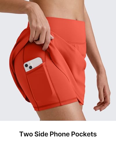 G4Free Golf Skirts for Women,Summer Soft Tennis Skorts with Pockets Ladies High Waisted Tummy Control Athletic Running Casual Short Skirt(Rust Orange,XXL) — view 5