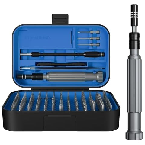 Multi-Bits Precision Screwdriver Sets, 150Pcs Electronics Screwdriver with 120 Bits Magnetic Repair Tool Kit for iPhone, MacBook, Computer, Laptop, PC, Tablet, PS4, Xbox, Nintendo, Game Console (Blue) Cover