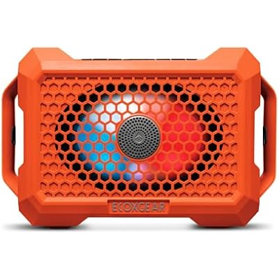 ECOXGEAR Defender: Outdoor Portable Bluetooth Speaker, 121dB Massive Sound, Waterproof and Drop Proof, with LED Party Lights, Pair up to 100, 25+ Hours Playtime (Blaze Orange)
