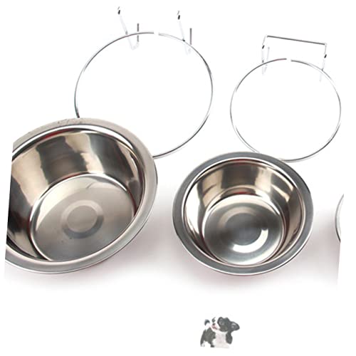 Angoily 2stücke Hängende Edelstahl-napf Für Haustiere Wassernapf Futternapf Für Hunde Und Katzen s Praktisches Futter Und Wasserbehälter Für Reisen Und Zuhause