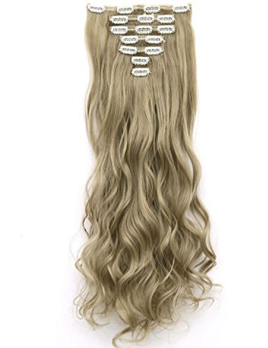 Miniatura 4 de 3  5 días entrega 7 piezas 16 clips 23  24" de grosor Encrespado lacio cabeza completa Extensiones de Pelo de trama doble con clip 20 colores