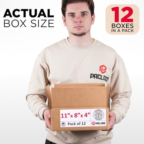 Image of Small Cardboard Boxes 11 inchL x 8 inchW x 4 inchH (Pack of 12) - USA-Made Packing Boxes for Moving, Shipping, or Storage - USPS, UPS, FedEx Approved - Professional Packing Supplies for Moving | USA-Made Packing Boxes for Moving, Shipping, or Storage - USPS, UPS, FedEx Approved - Professional Packing Supplies