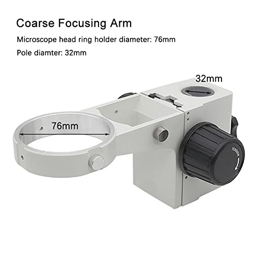 Microscope Zoom Stereo Microscope Arm Coaxial Coarse and Fine Focusing Arm Coarse Focus Adjustment 76mm E Arm Ring Holder 32mm 25mm(Type 1)