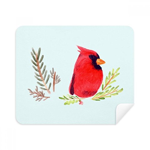 Chiffon de nettoyage lunettes oiseau magpie rouge essuie écran téléphone portable 2Pcs