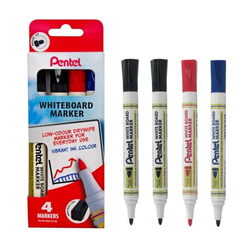Pentel YMW85/4-MIX Whiteboard Marker - Multi-Colour