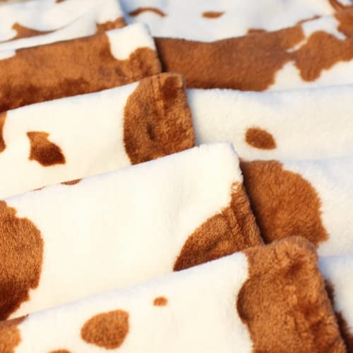 Brown Cow Print Fleece Blankets Twin Size - 300Gsm Lightweight Plush Fuzzy Cozy Soft Cow Print Blanket For Bed, Sofa, Couch, Travel, Camping, 60X80 In #TOP2