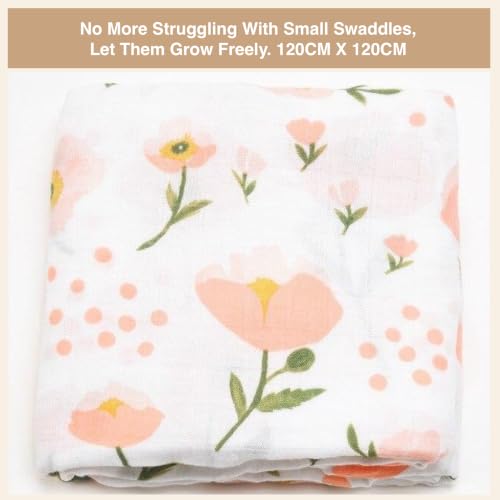 Image of DOTMOM Premium Organic Bamboo Baby Swaddle Wrapper Receiving Blanket | Hypoallergenic, Antibacterial & Highly Breathable, Super Soft Receiving Wrap Essential For New Born Baby