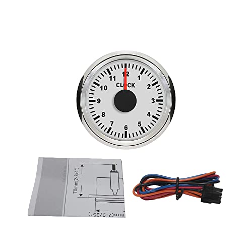 Eling Clock Meter Gauge 12-Hour Format 52Mm(2") 12V/24V #TOP4