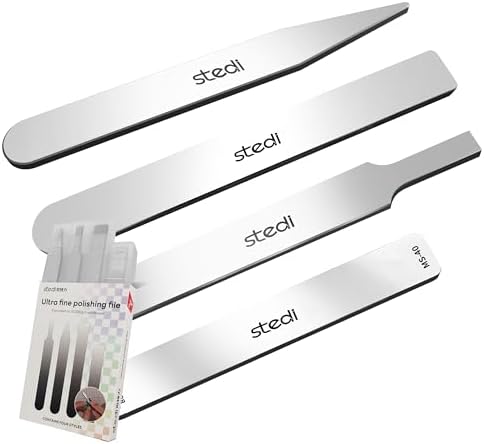 stedi Hobby Model Polishing Tools 4 PCS, Ultimate Precision Files #10000 Grit Glass Mirror Grinding Tools for Plastic Gundam Models, Wood, Resin-Base Parts. - 1