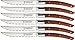 Laguiole Set of 8 Steak Knives Forged Steel Blades Pakka Wood Handles Finished By Hand